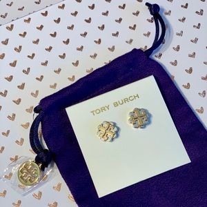 Logo Flower Two Tone Stud Earring